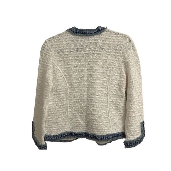 Nic+Zoe Bright Side Knit Jacket S denim fringe beachy - Picture 4 of 10